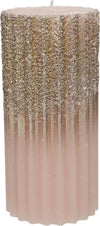Candela decorativa in cera rigata con Glitter color Rosa Blush Casa e cucina/Decorazioni per interni/Candele e portacandele/Candele/Candele a colonna MagiediNatale.it - Altamura, Commerciovirtuoso.it