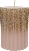 Candela decorativa in cera rigata con Glitter color Rosa Blush Casa e cucina/Decorazioni per interni/Candele e portacandele/Candele/Candele a colonna MagiediNatale.it - Altamura, Commerciovirtuoso.it