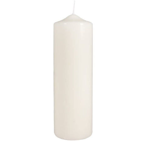 Candela cilindrica a cera Avorio decorazione natalizia da interno ed esterno