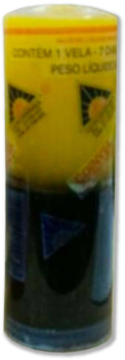 CER040 CANDELA ESOTERICA BRASILIANA SETE DIAS  GIALLO NERO AMARILLO NEGRO