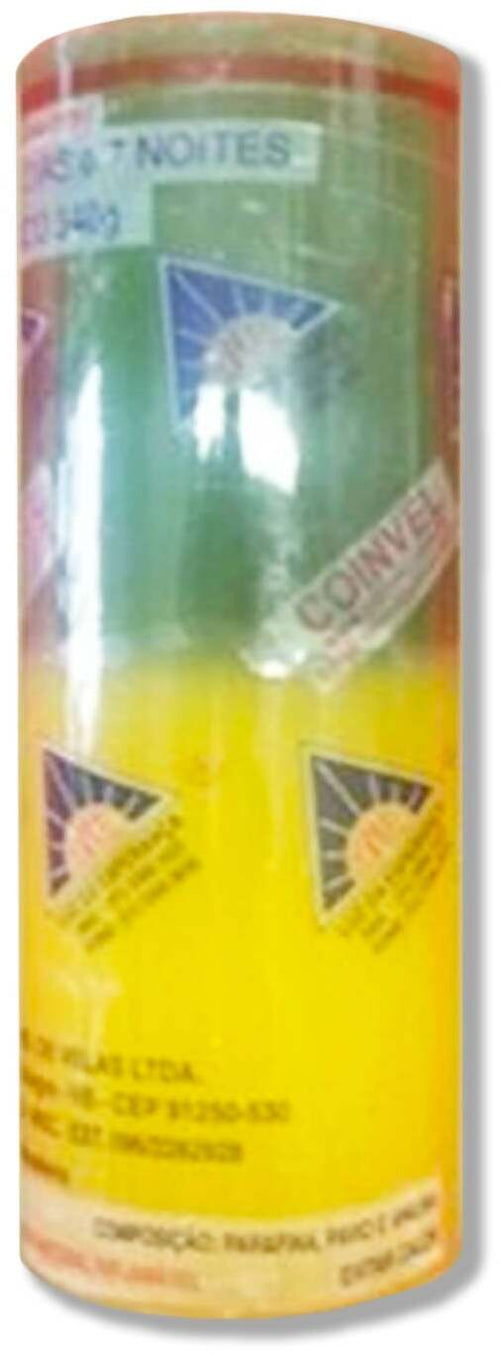 CER040 CANDELA ESOTERICA BRASILIANA SETE DIAS  GIALLO VERDE