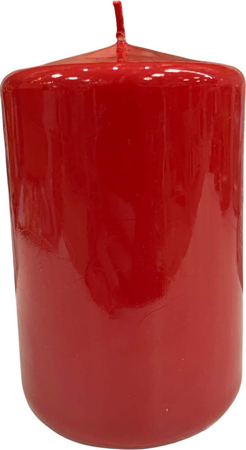 Candela laccata a forma cilindrica colore rosso per interno Ø8 x h12 cm Casa e cucina/Decorazioni per interni/Candele e portacandele/Candele/Candele a colonna MagiediNatale.it - Altamura, Commerciovirtuoso.it
