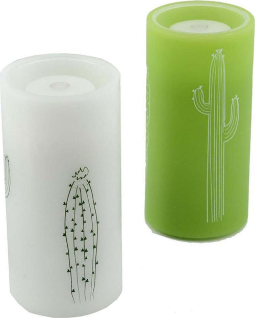 Candela led con cactus colorazione bianca luce calda h 20 cm con telecomando timer Casa e cucina/Decorazioni per interni/Candele e portacandele/Candele/Candele a colonna MagiediNatale.it - Altamura, Commerciovirtuoso.it