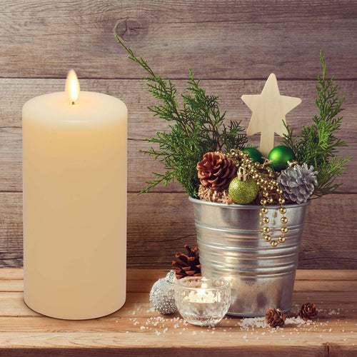 Candela luminosa a led luce calda cera avorio con stoppino mobile decorazione natalizia Casa e cucina/Decorazioni per interni/Candele e portacandele/Candele/Candele a colonna MagiediNatale.it - Altamura, Commerciovirtuoso.it