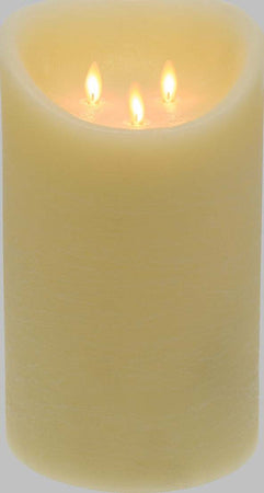 Candela luminosa in cera ruvida avorio con 3 fiamme h 25 cm con timer decorazione natalizia Casa e cucina/Decorazioni per interni/Candele e portacandele/Candele/Candele a colonna MagiediNatale.it - Altamura, Commerciovirtuoso.it