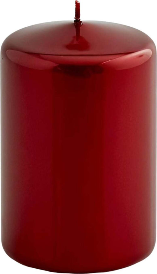Candela metallica moccolo a forma cilindrica colore rosso per interno Ø8 cm Casa e cucina/Decorazioni per interni/Candele e portacandele/Candele/Candele a colonna MagiediNatale.it - Altamura, Commerciovirtuoso.it