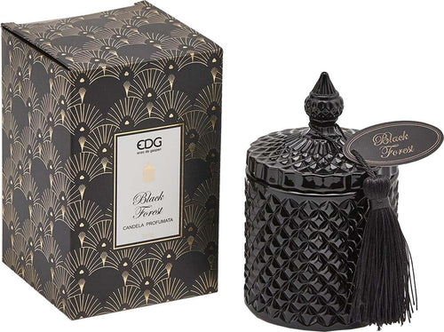 Candela Natalizia in Vetro Nero con Nappa decorazione natalizia h 14 cm Casa e cucina/Decorazioni per interni/Candele e portacandele/Candele/Candele a colonna MagiediNatale.it - Altamura, Commerciovirtuoso.it