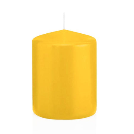 Candela cilindrica a cera colorata decorazione natalizia h 7,5 cm