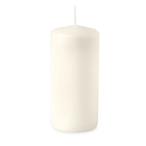 Candela cilindrica a cera Avorio decorazione natalizia da interno ed esterno