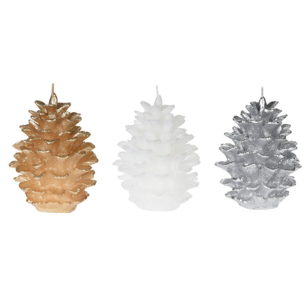 Candela a Pigna decorazione natalizia per centri tavola e ingresso h 13 cm