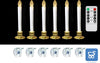 Candele Senza Fiamma a LED Da Finestra Con Telecomando e Timer Coniche Alimentate A Batteria Con Portacandele Dorati Kit da 6 pz + 1 Telecomando
