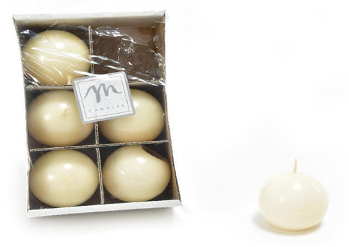 Candele sferiche in cera lucide Ø 4,5 cm decorazione natalizia set da 6