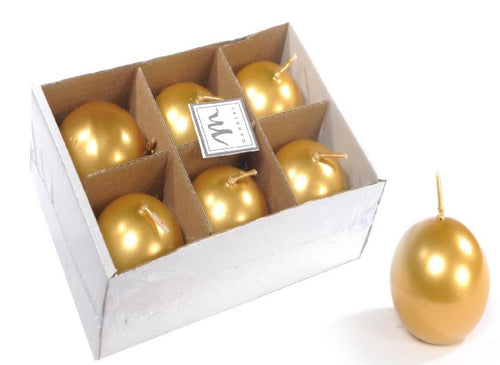 Candele sferiche in cera lucide Ø 4,5 cm decorazione natalizia set da 6