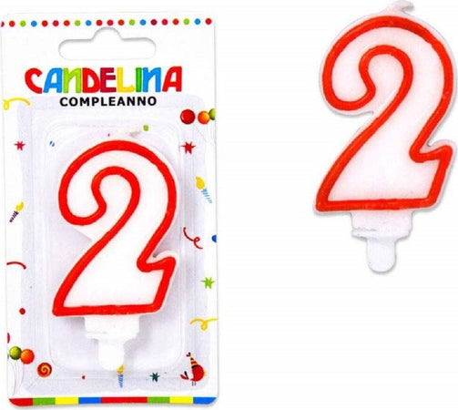 Candelina Candela Numero 2 Compleanno Bianca Bordo Rosso Candeline Torta Party Casa, arredamento e bricolage > Prodotti per Feste Trade Shop italia - Napoli, Commerciovirtuoso.it