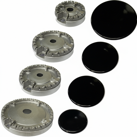 CANDY HOOVER IBERNA KIT 4 BRUCIATORI + PIATTELLI 4 FUOCHI PIANO COTTURA CUCINA