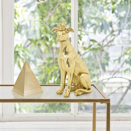 Cane C/Corona Oro Cm 20X12,5X33 Casa e cucina/Decorazioni per interni/Accessori decorativi/Soprammobili Led Mall Home - Napoli, Commerciovirtuoso.it