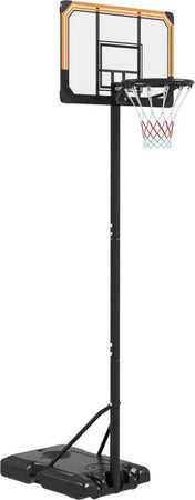 Canestro-Basket-a-6-Altezze-Regolabili-con-Base-Riempibile-e-Rotelle,-in-PE,-Acciaio-e-Poliestere,-Nero-LK6A61-060V00BKLK6