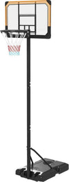 Canestro-Basket-a-6-Altezze-Regolabili-con-Base-Riempibile-e-Rotelle,-in-PE,-Acciaio-e-Poliestere,-Nero-LK6A61-060V00BKLK6