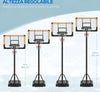 Canestro-Basket-a-6-Altezze-Regolabili-con-Base-Riempibile-e-Rotelle,-in-PE,-Acciaio-e-Poliestere,-Nero-LK6A61-060V00BKLK6