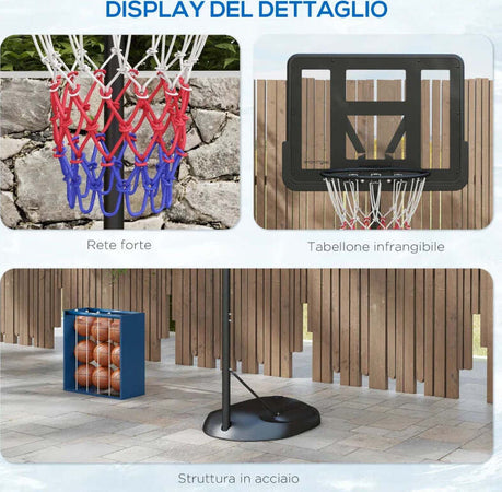 Canestro-Basket-ad-Altezza-Regolabile-con-Base-Riempibile,-Canestro-da-Basket-in-Acciaio-e-PE,-Nero-GF6A61-056V00BKGF6