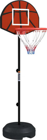 Canestro-Basket-con-Bersaglio-Freccette-2-in-1,-in-Acciaio-e-PE,-38.5x48.5x179-cm,-Nero-e-Marrone-GT7A61-054V00BKGT7