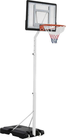 Canestro-Basket-per-Adulti-con-Tabellone-in-PVC-Regolabile-210-260cm-Ruote-Integrate-Bianco-JQ8A61-029WTJQ8