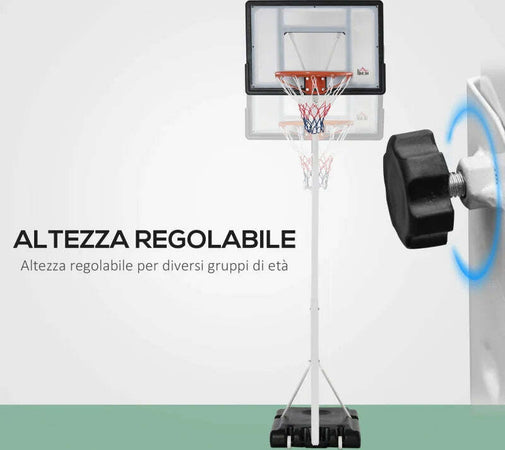 Canestro-Basket-per-Adulti-con-Tabellone-in-PVC-Regolabile-210-260cm-Ruote-Integrate-Bianco-JQ8A61-029WTJQ8