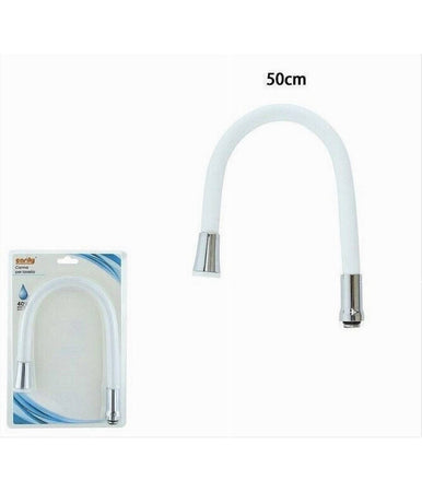 Canna Ricambio Miscelatore Rubinetto Lavello Cucina Flessibile Bianco 50cm 87502