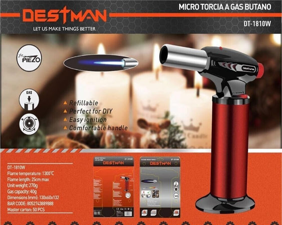 Cannello Saldatore Bruciatore Mini Torcia A Gas Butano Per Brasatura Cucina Each