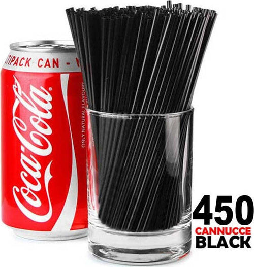 Cannucce-Bar-Nere-450-Pezzi-In-Display-Box-Lunghezza-20cm-Colore-Nero-Black