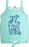 Canotta Bambina Estiva Azzurra Stampata Maglia Senza Maniche Bimba Canottiera Estate Spiaggia Turchese 90% Cotone t-shirt bambina/ragazza Piccole Canaglie - Tropea, Commerciovirtuoso.it