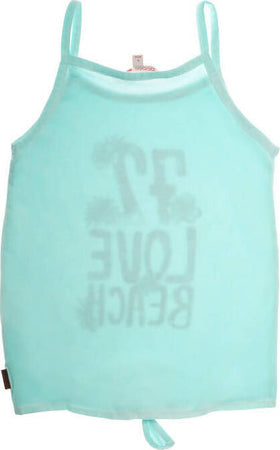 Canotta Bambina Estiva Azzurra Stampata Maglia Senza Maniche Bimba Canottiera Estate Spiaggia Turchese 90% Cotone t-shirt bambina/ragazza Piccole Canaglie - Tropea, Commerciovirtuoso.it