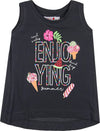 Canotta Bambina Estiva Nera Stampa Multi Color Rosa Maglietta Senza Maniche Estate Bimba Larga Casual Lunga Dietro Asimmetrica Canottiera in Cotone t-shirt bambina/ragazza Piccole Canaglie - Tropea, Commerciovirtuoso.it