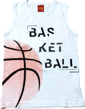 Canotta Bambino 100% Cotone Stampata Basket Canottiera Girocollo Bimbo Maglietta Estiva Stampa Basketball CANOTTA Piccole Canaglie - Tropea, Commerciovirtuoso.it