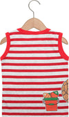 Canotta Bambino Righe Bianca e Rossa Top Bimbo Estivo Rigato Stampa Tartaruga Maglietta 100% Cotone Spalla Larga Canottiera Tartarughina CANOTTA Piccole Canaglie - Tropea, Commerciovirtuoso.it
