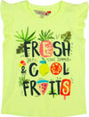 Canotta Bimba Estiva Top Giallo Stampa Multi Color Estate Canottiera con Volant Senza Maniche Fashion Bambina Fluo Gialla t-shirt bambina/ragazza Piccole Canaglie - Tropea, Commerciovirtuoso.it