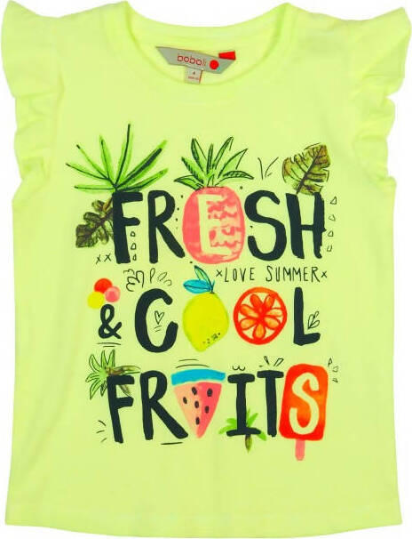 Canotta Bimba Estiva Top Giallo Stampa Multi Color Estate Canottiera con Volant Senza Maniche Fashion Bambina Fluo Gialla t-shirt bambina/ragazza Piccole Canaglie - Tropea, Commerciovirtuoso.it