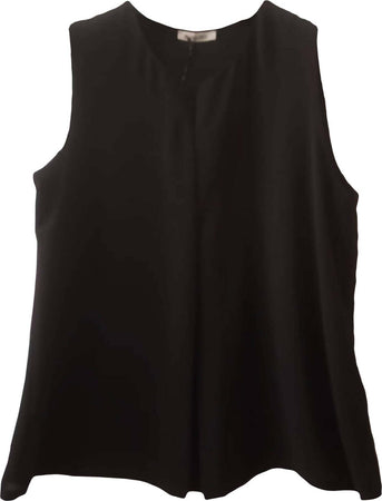 Canotta Donna Nera Elegante Camicia Senza Maniche Top Nero Made in