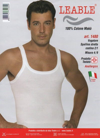 Canotta spalla stretta a costina Leable art. 1480 (3 pezzi)