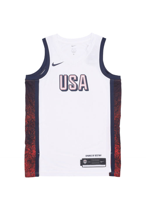 Nike Canotta Basket Uomo Limited Home Basketball Jersey Team Usa White/sport Red/obsidian da uomo