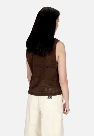 OBEY Canotta Donna W Hudson Mesh Tank Java Brown da donna