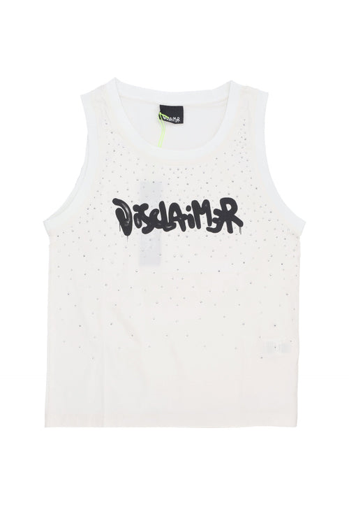 DISCLAIMER Canotta Donna W Logo Tank White da donna