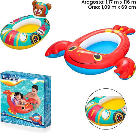 Canottino Canotto Aragosta 117x116cm / Orso 109x69cm Bambini Piscina Mare 34170 Giochi e giocattoli/Sport e giochi all'aperto/Giochi aquatici e piscine per bambini/Canotti e gonfiabili galleggianti Trade Shop italia - Napoli, Commerciovirtuoso.it