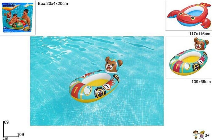Canottino Canotto Aragosta 117x116cm / Orso 109x69cm Bambini Piscina Mare 34170 Giochi e giocattoli/Sport e giochi all'aperto/Giochi aquatici e piscine per bambini/Canotti e gonfiabili galleggianti Trade Shop italia - Napoli, Commerciovirtuoso.it