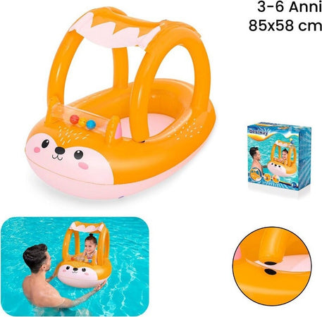 Canotto Canottino Volpe Gonfiabile Bambini Con Parasole Mare Piscina 85x58cm 34168 Giochi e giocattoli/Sport e giochi all'aperto/Giochi aquatici e piscine per bambini/Canotti e gonfiabili galleggianti Trade Shop italia - Napoli, Commerciovirtuoso.it