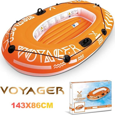 Canotto-Gonfiabile-Gommone-143x86cm-Voyager-Boat-1-Posto-Mare-Fiume-Arancione