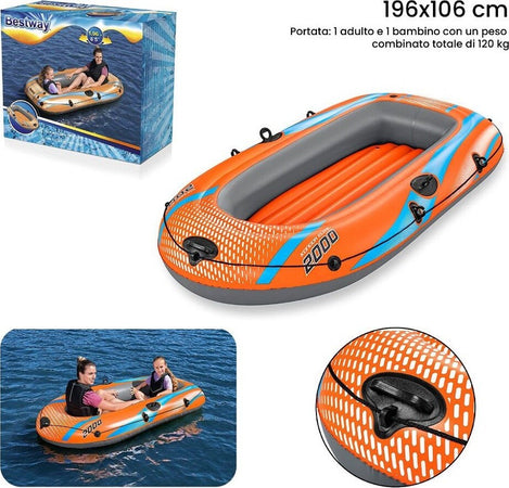 Canotto Gonfiabile Kondor Elite 2000 196x106cm Gommone 2 Persone Max 120kg 61139 Giochi e giocattoli/Sport e giochi all'aperto/Giochi aquatici e piscine per bambini/Canotti e gonfiabili galleggianti Trade Shop italia - Napoli, Commerciovirtuoso.it