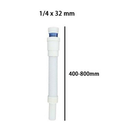 Canotto Tubo Di Scarico Flessibile Estensibile Lavabo Lavello 1/4 X 32 Mm 10077