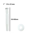 Canotto Tubo Scarico Flessibile Estensibile Con Testa Metallo 1 1/4x32mm 59950