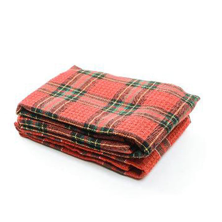 Vasetto in ceramica con 2 canovacci in tessuto per decorazioni natalizie